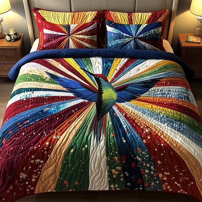 Harmony Bird 3-Piece Quilted Bedding Set NCU0VH2217