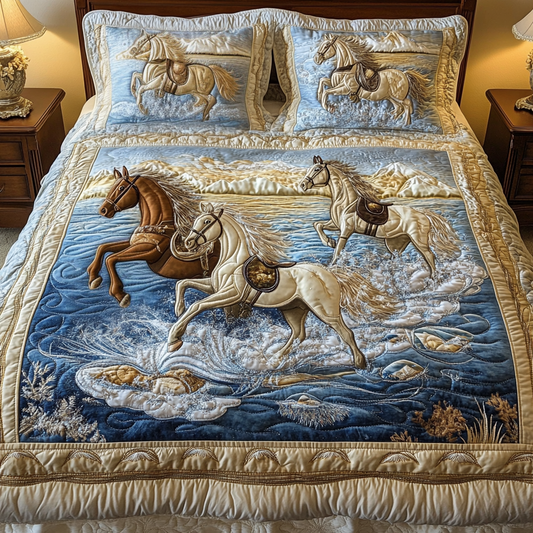 Harmony Hoof 3-Piece Quilted Bedding Set NCU0VH1451