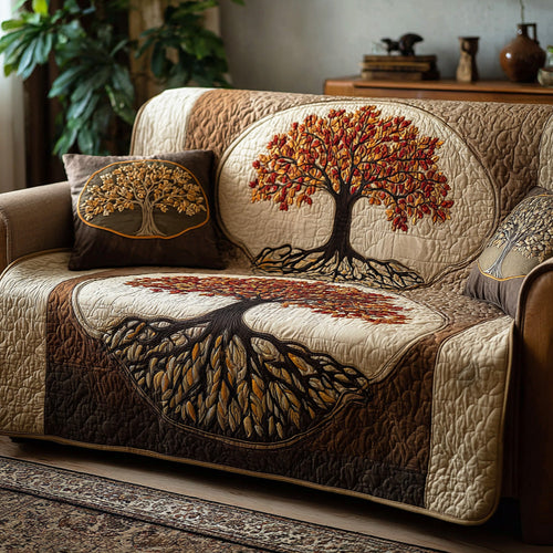 Harmony Tree Quilted Sofa Cover NCU0TD2095