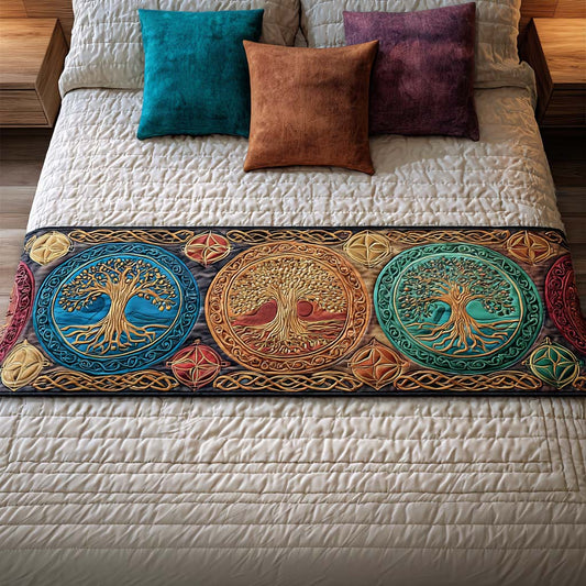 Harmony Trees Quilted Bed Runner NCU0NT8579