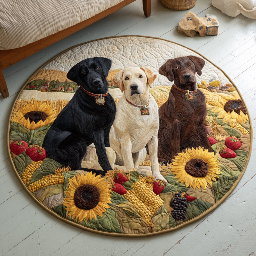 Harvest Labrador Foliage Quilted Round Mat NCU0HH1899
