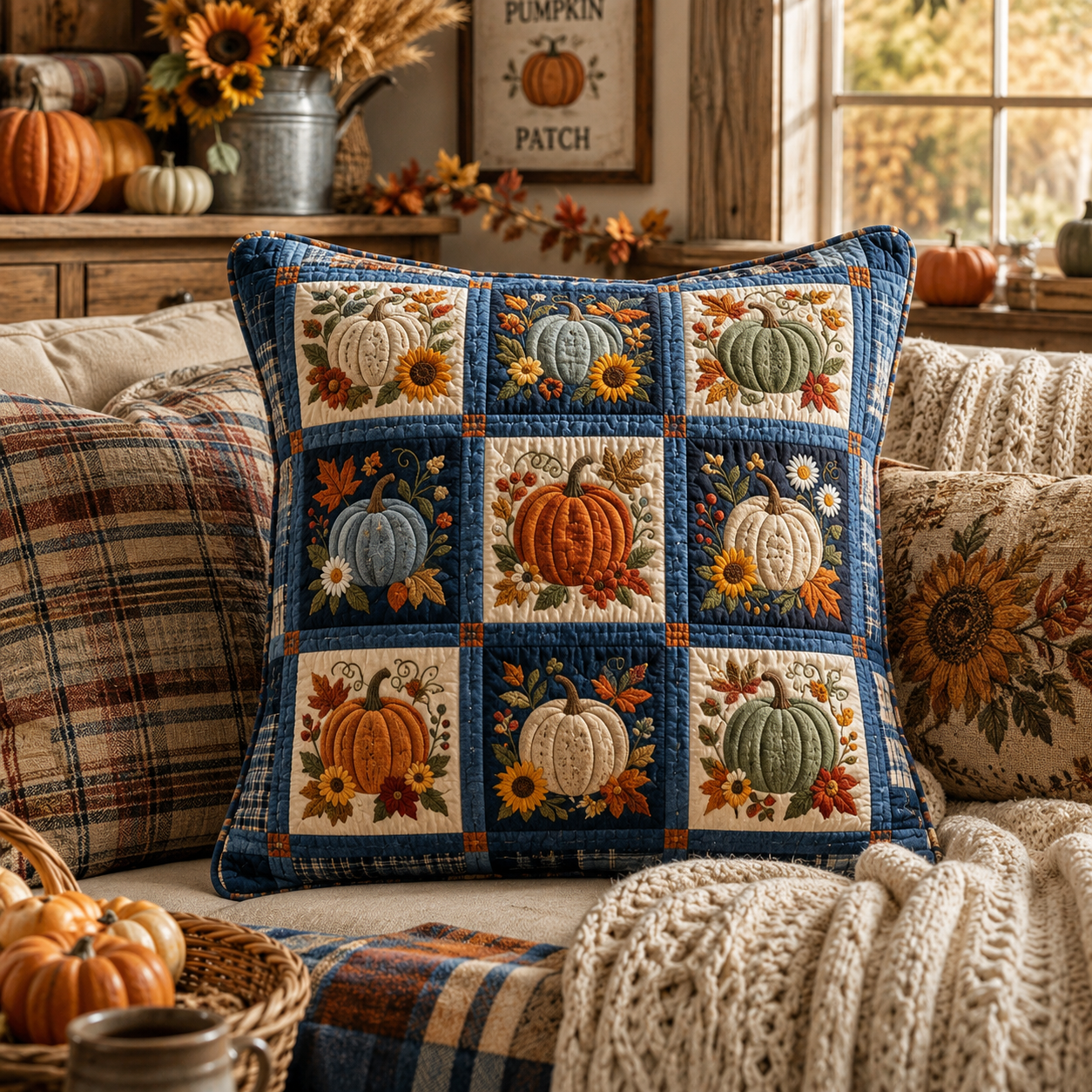 Harvest Mosaic Quilted Pillow Case NCU0TV2000