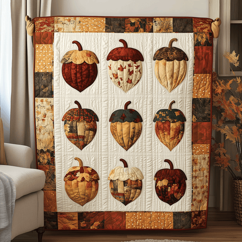 Harvest Acorn Quilted Blanket NCU0TH1863