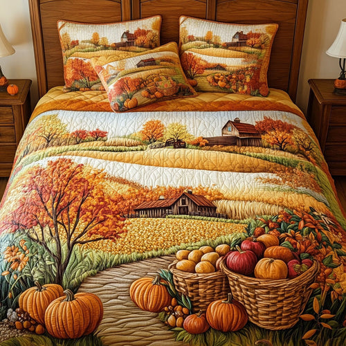 Harvest Blossoms 3-Piece Quilted Bedding Set NCU0PT7783