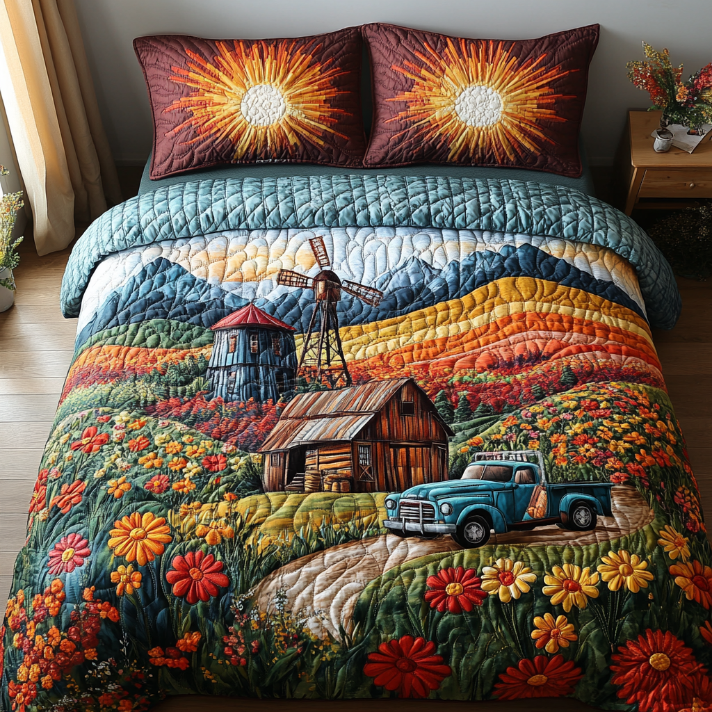 Harvest Breeze 3-Piece Quilted Bedding Set NCU0DV4395