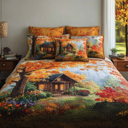 Harvest Cabin 3-Piece Quilted Bedding Set NCU0NT8979