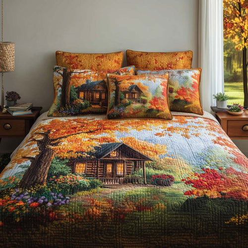Harvest Cabin 3-Piece Quilted Bedding Set NCU0NT8979