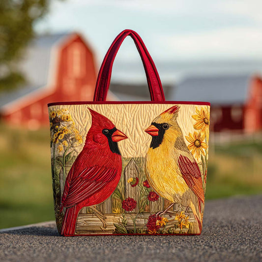 Harvest Cardinal Quilted Tote Bag NCU0TD243