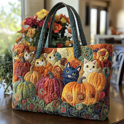 Autumn Cat Quilted Tote Bag NCU0VT216