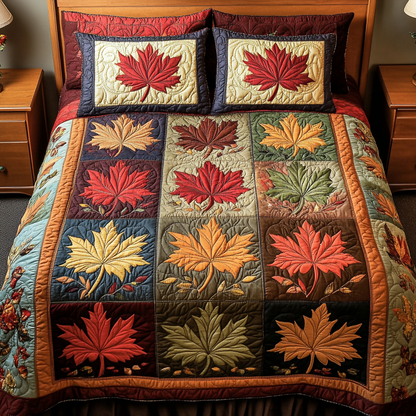 Harvest Charm 3-Piece Quilted Bedding Set NCU0DK8669