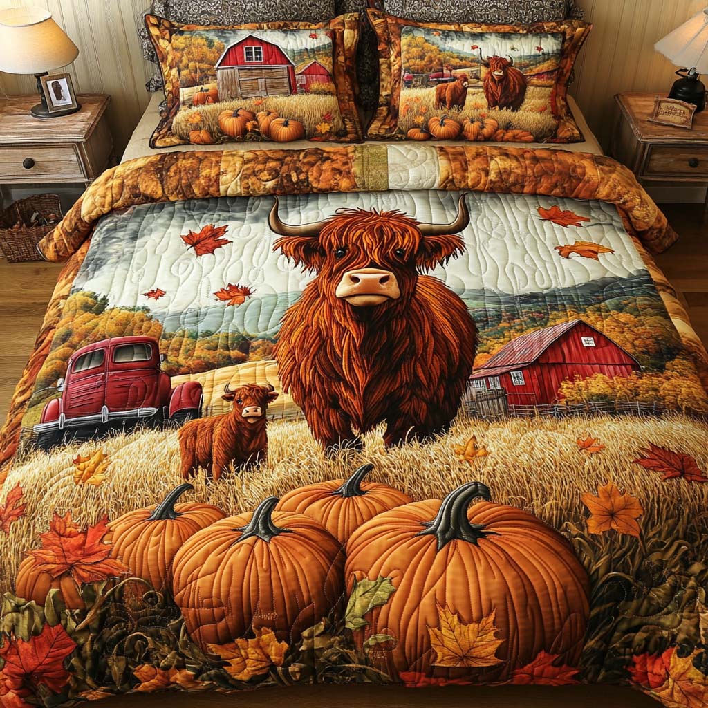 Harvest Charm 3-Piece Quilted Bedding Set NCU0NT9261
