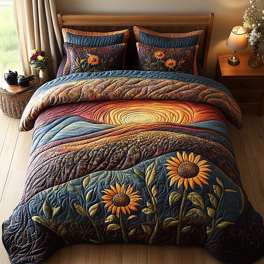 Harvest Dawn 3-Piece Quilted Bedding Set NCU0DV4146