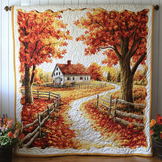 Harvest Field Path Quilted Blanket NCU0NT8739
