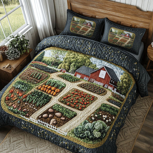 Harvest Fields 3-Piece Quilted Bedding Set NCU0PT5579