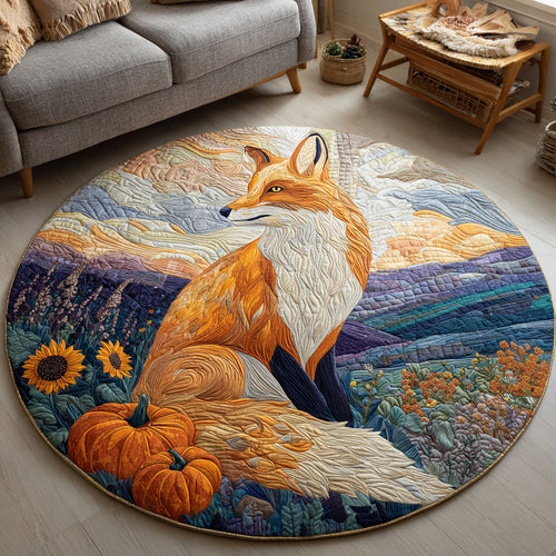 Harvest Fox Quilted Round Mat NCU0HH438