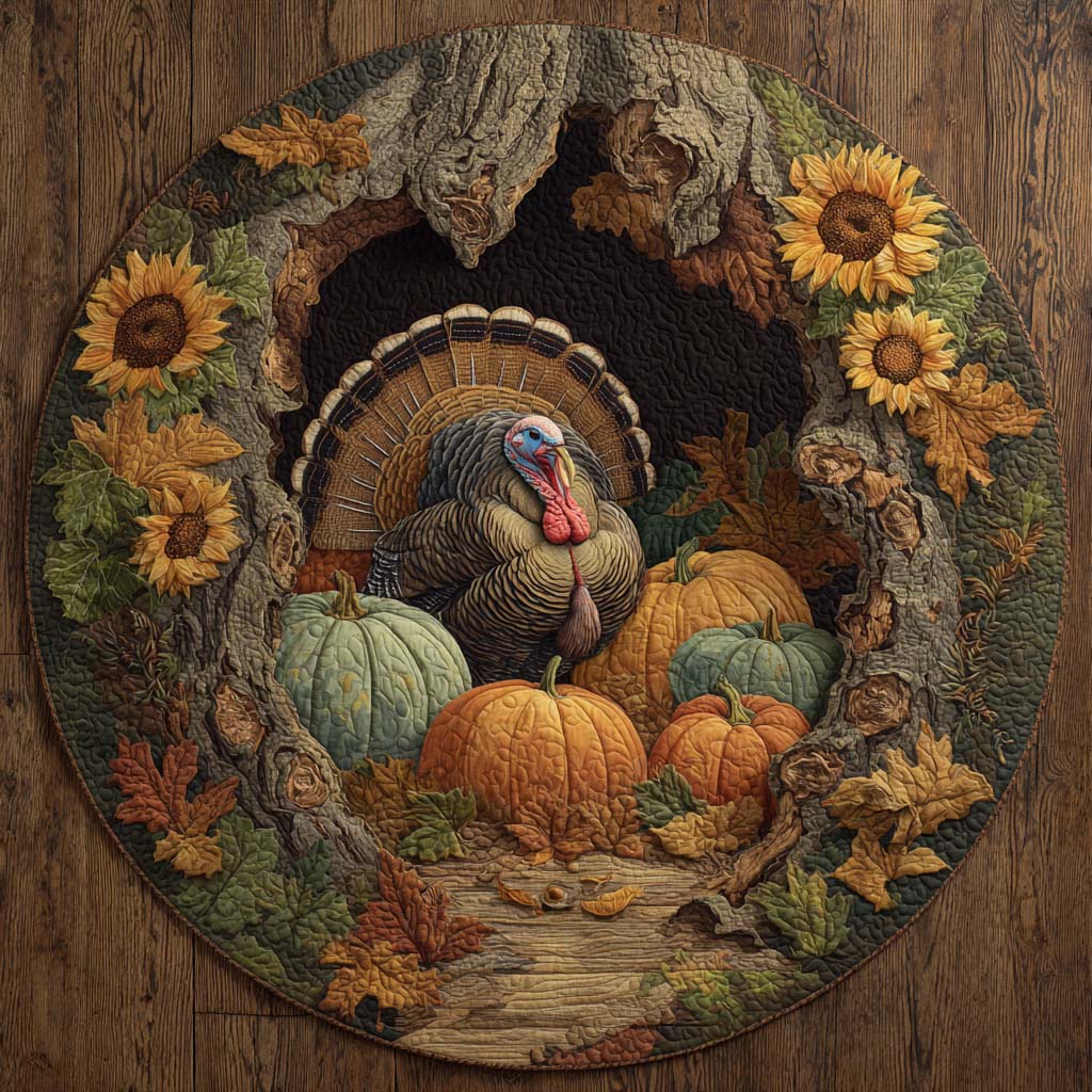 Harvest Glory Quilted Round Mat NCU0XD980