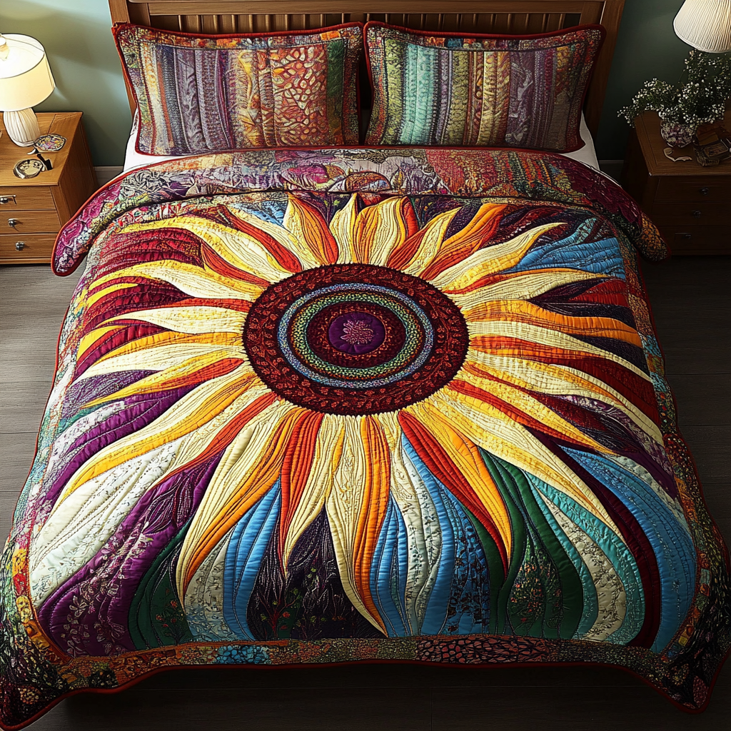 Harvest Glow 3-Piece Quilted Bedding Set NCU0DK4030