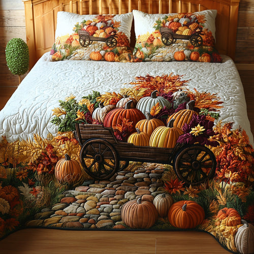 Harvest Glow 3-Piece Quilted Bedding Set NCU0DV7226