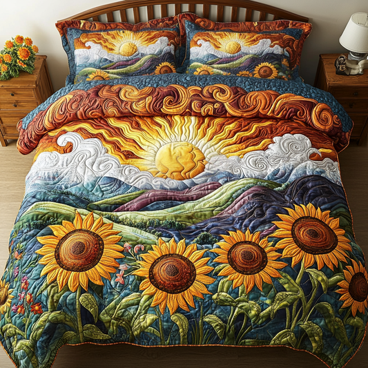 Harvest Glow 3-Piece Quilted Bedding Set NCU0VH2183