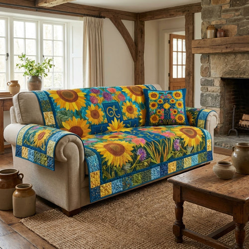 Harvest Glow Quilted Sofa Cover NCU0DK12230