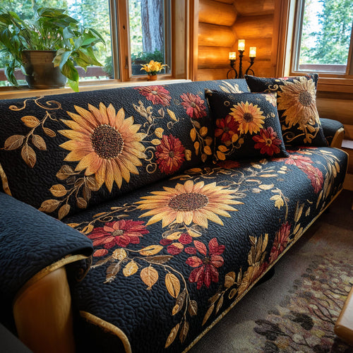 Harvest Glow Quilted Sofa Cover NCU0DV8573