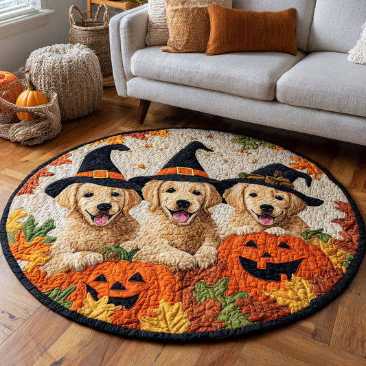 Harvest Golden Retriever Quilted Round Mat NCU0HH528