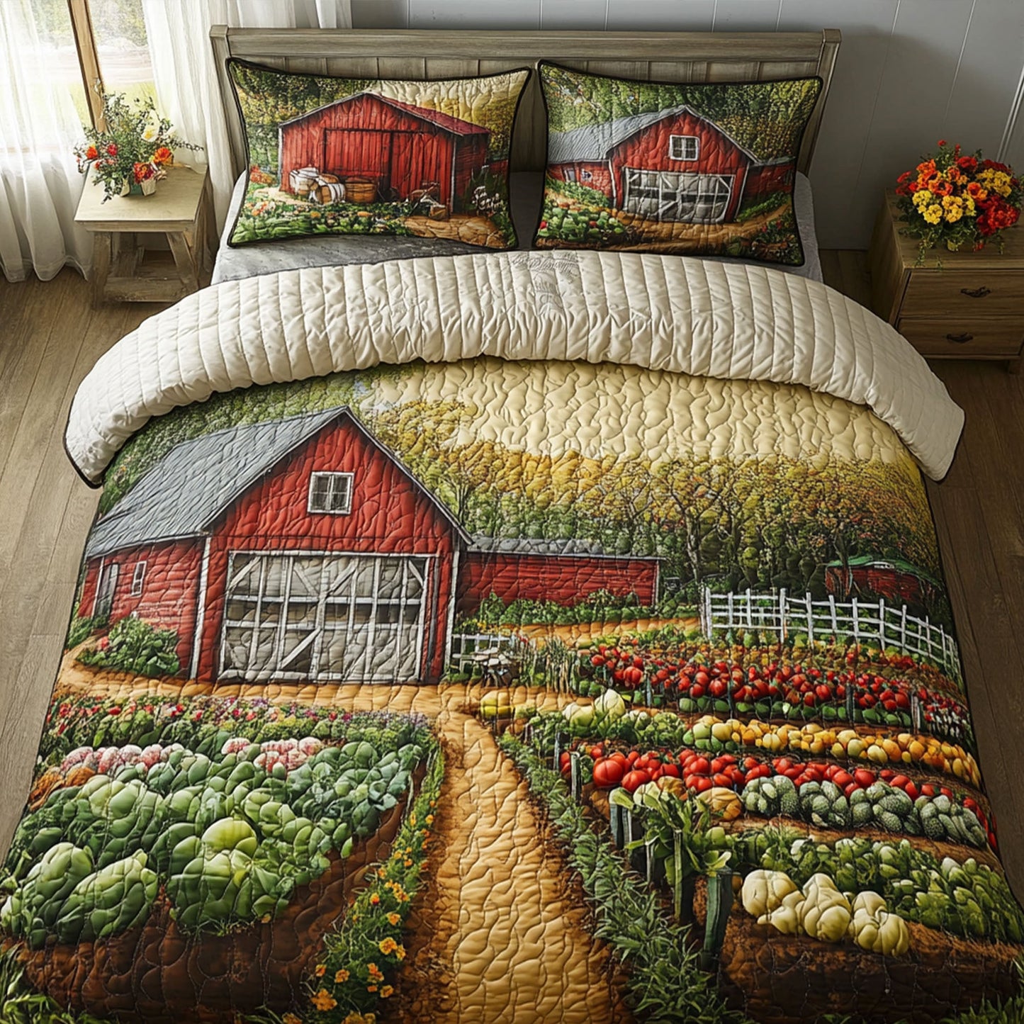 Harvest Harmony 3-Piece Quilted Bedding Set NCU0PT5580