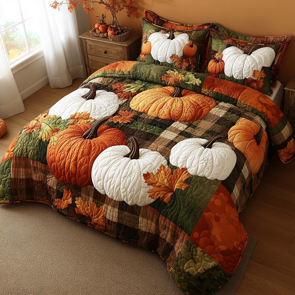 Harvest Heart 3-Piece Quilted Bedding Set NCU0DV6754
