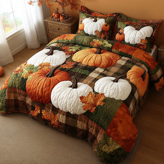 Harvest Heart 3-Piece Quilted Bedding Set NCU0DV6754