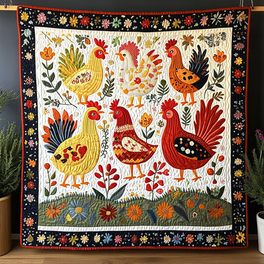 Harvest Henhouse Quilted Blanket NCU0PT5364