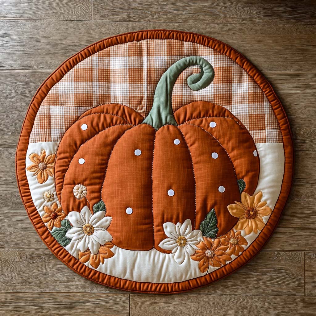 Harvest Jewel Quilted Round Mat NCU0XD091