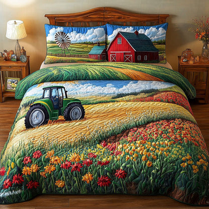 Harvest Joy 3-Piece Quilted Bedding Set NCU0PT5654