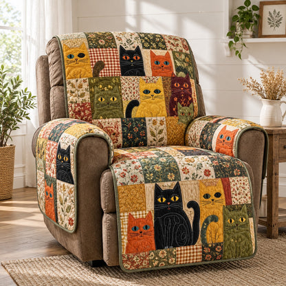 Harvest Kitty Squares Quilted Sofa Cover NCU0PT12289