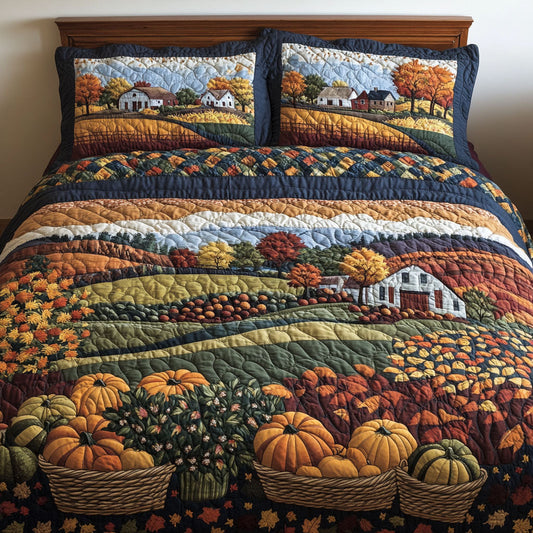 Harvest Landscape 3-Piece Quilted Bedding Set NCU0PT7784