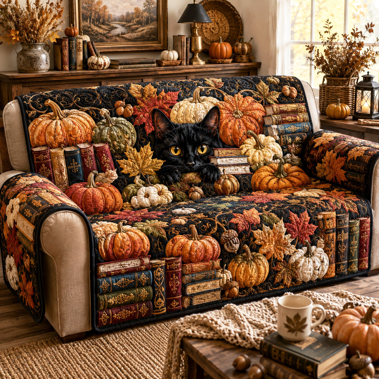 Harvest Library Quilted Sofa Cover NCU0TV2013