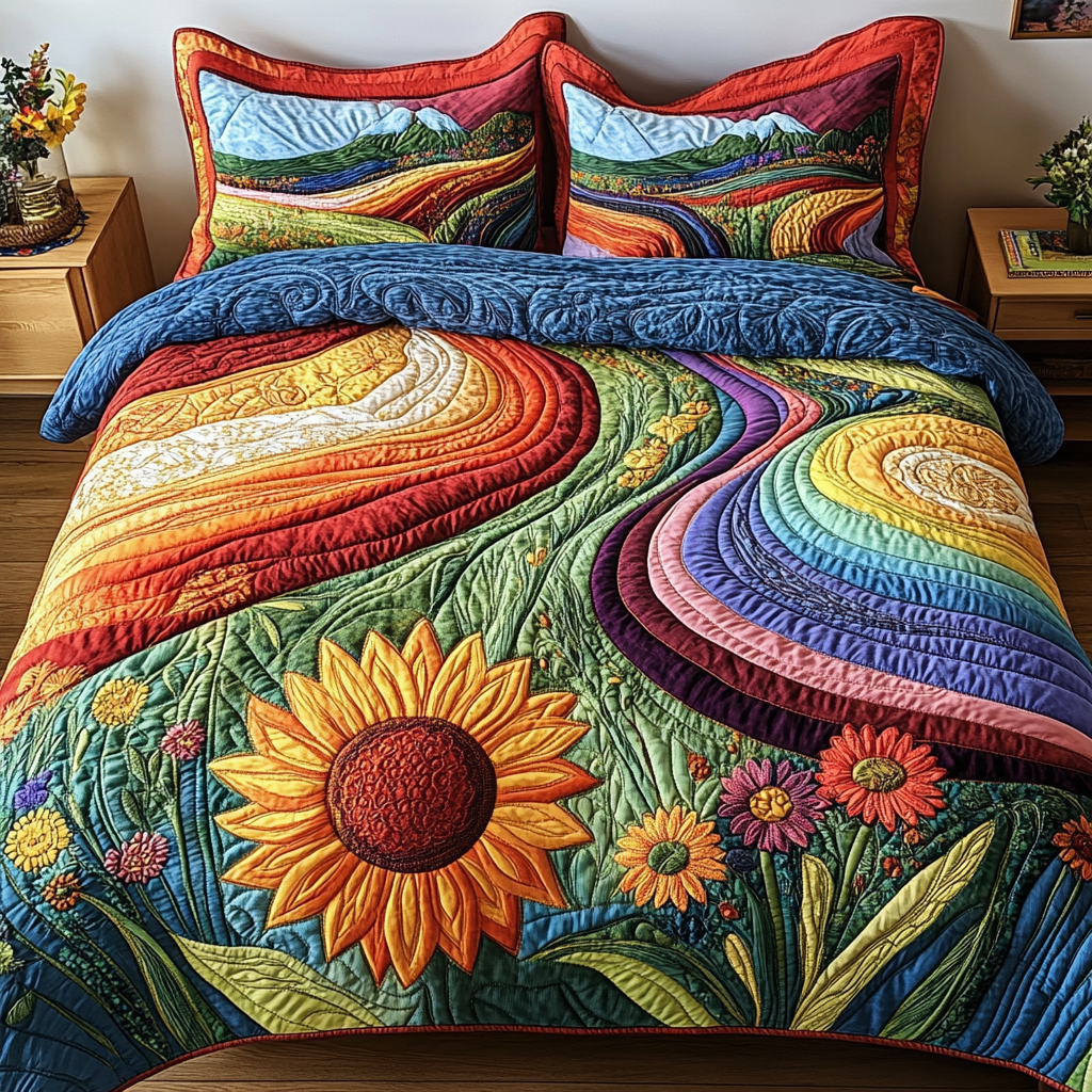 Harvest Magic 3-Piece Quilted Bedding Set NCU0VH3615