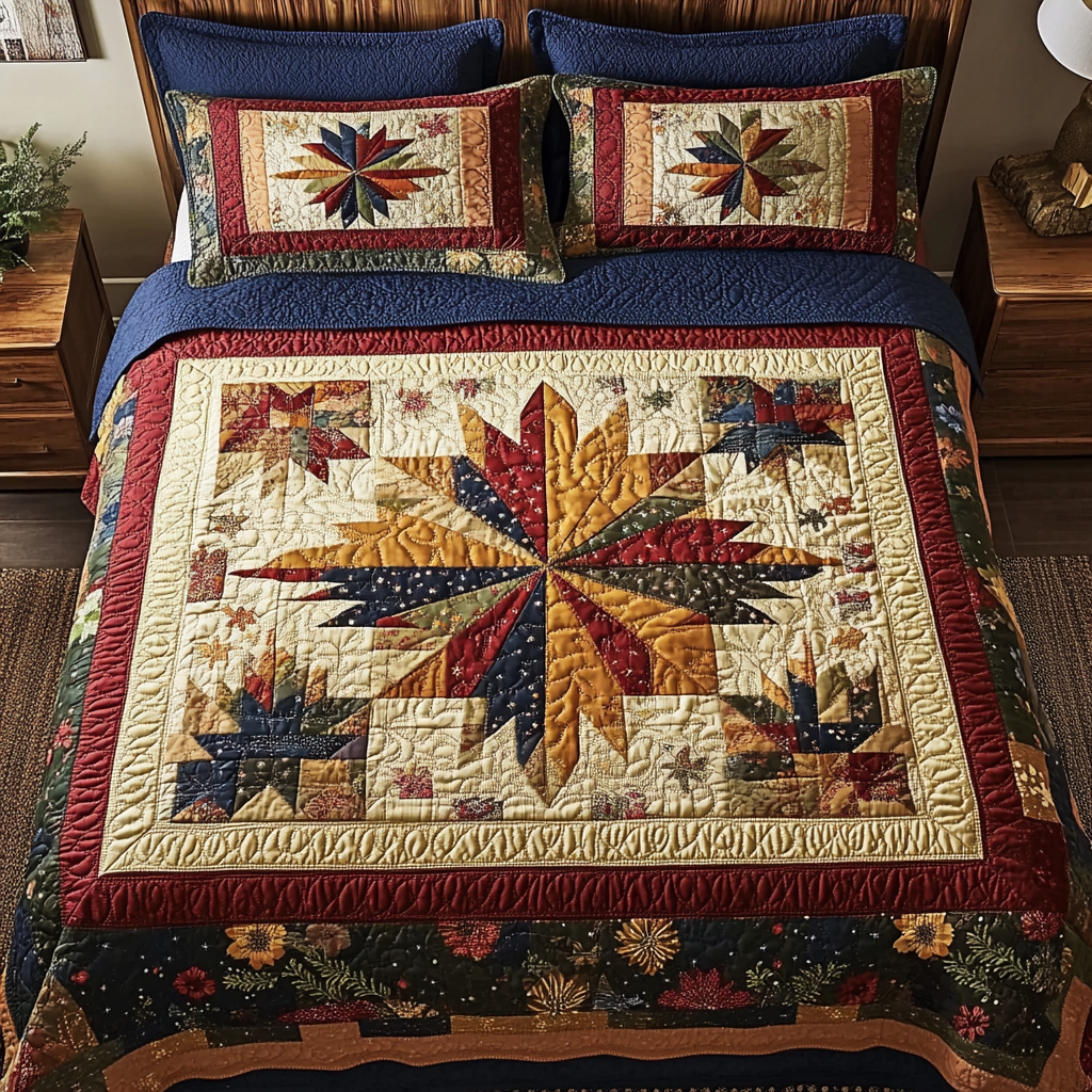 Harvest Night 3-Piece Quilted Bedding Set NCU0VH2892