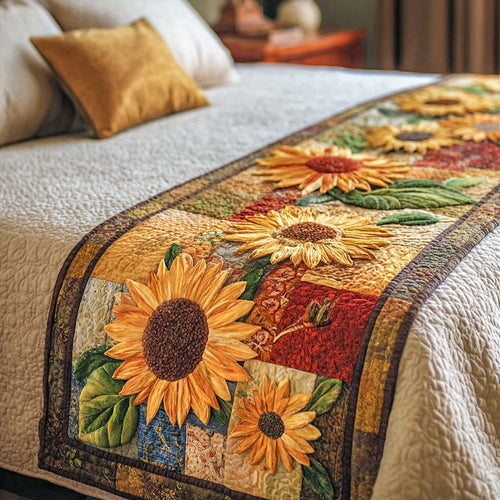 Harvest Patch Sunflowers Quilted Bed Runner NCU0XD1222