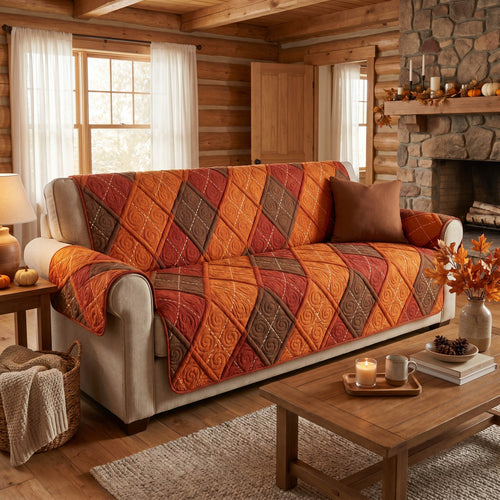 Harvest Patchwork Quilted Sofa Cover NCU0TD2871