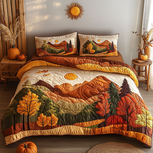 Harvest Path 3-Piece Quilted Bedding Set NCU0VL2831