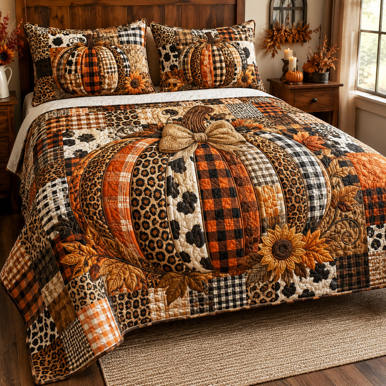 Harvest Plaid 3-Piece Quilted Bedding Set NCU0TV2135