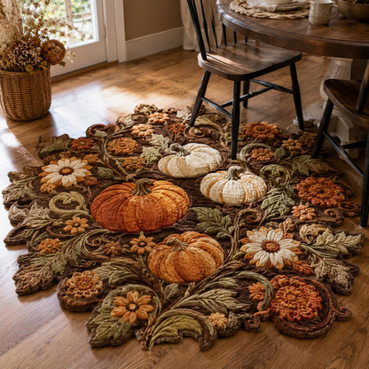 Harvest Pumpkin Bouquet Custom Shape Area Rug NCU0DV10007