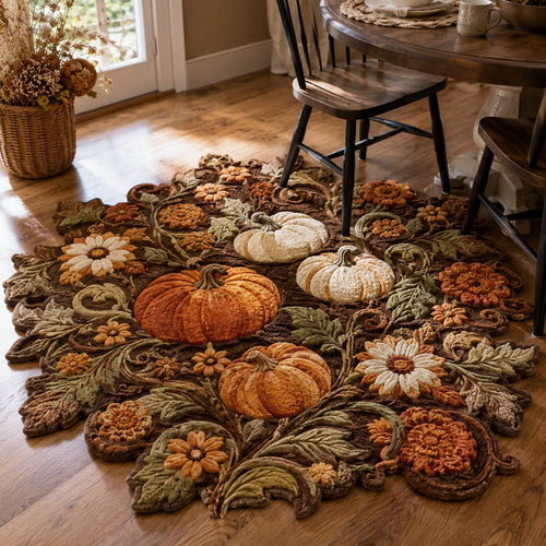Harvest Pumpkin Bouquet Custom Shape Area Rug NCU0DV10007