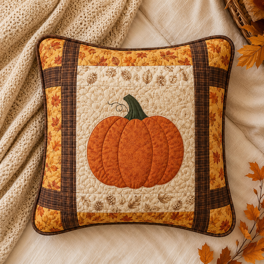 Harvest Pumpkin Quilted Pillow Case NCU0TD2859