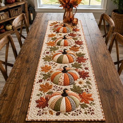 Harvest Pumpkin Quilted Table Runner NCU0TD3196