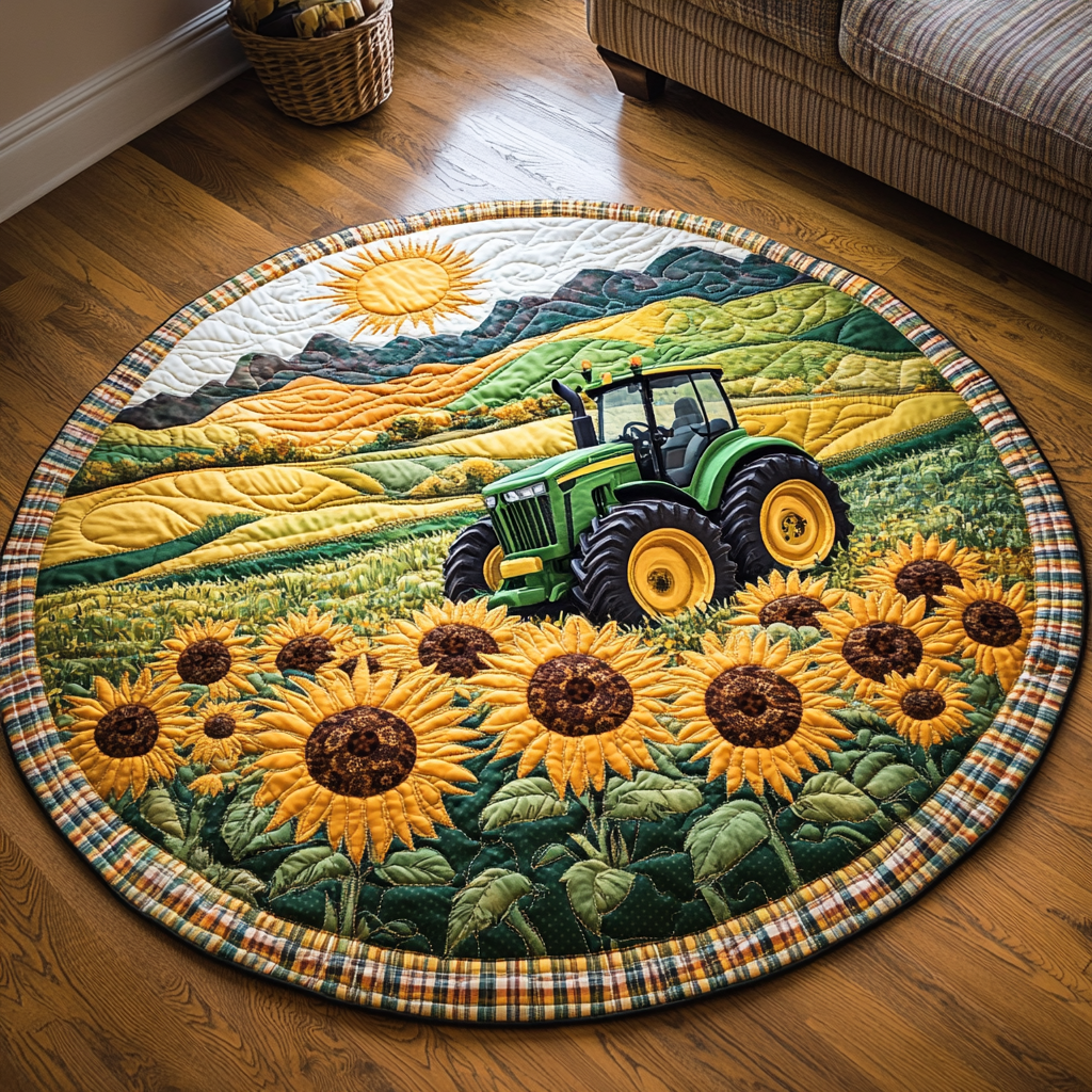 Harvest Ride Quilted Round Mat NCU0DV4692