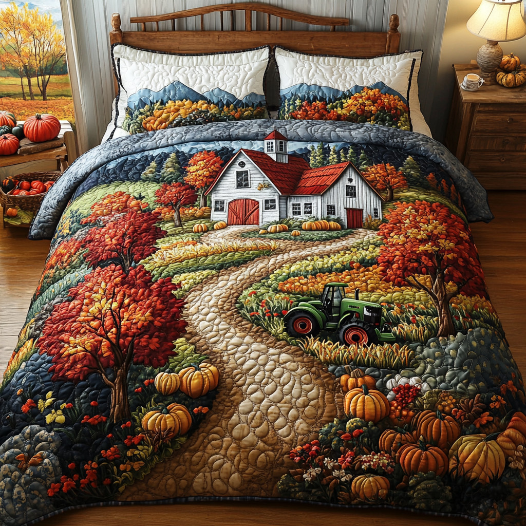 Harvest Road 3-Piece Quilted Bedding Set NCU0DK9409