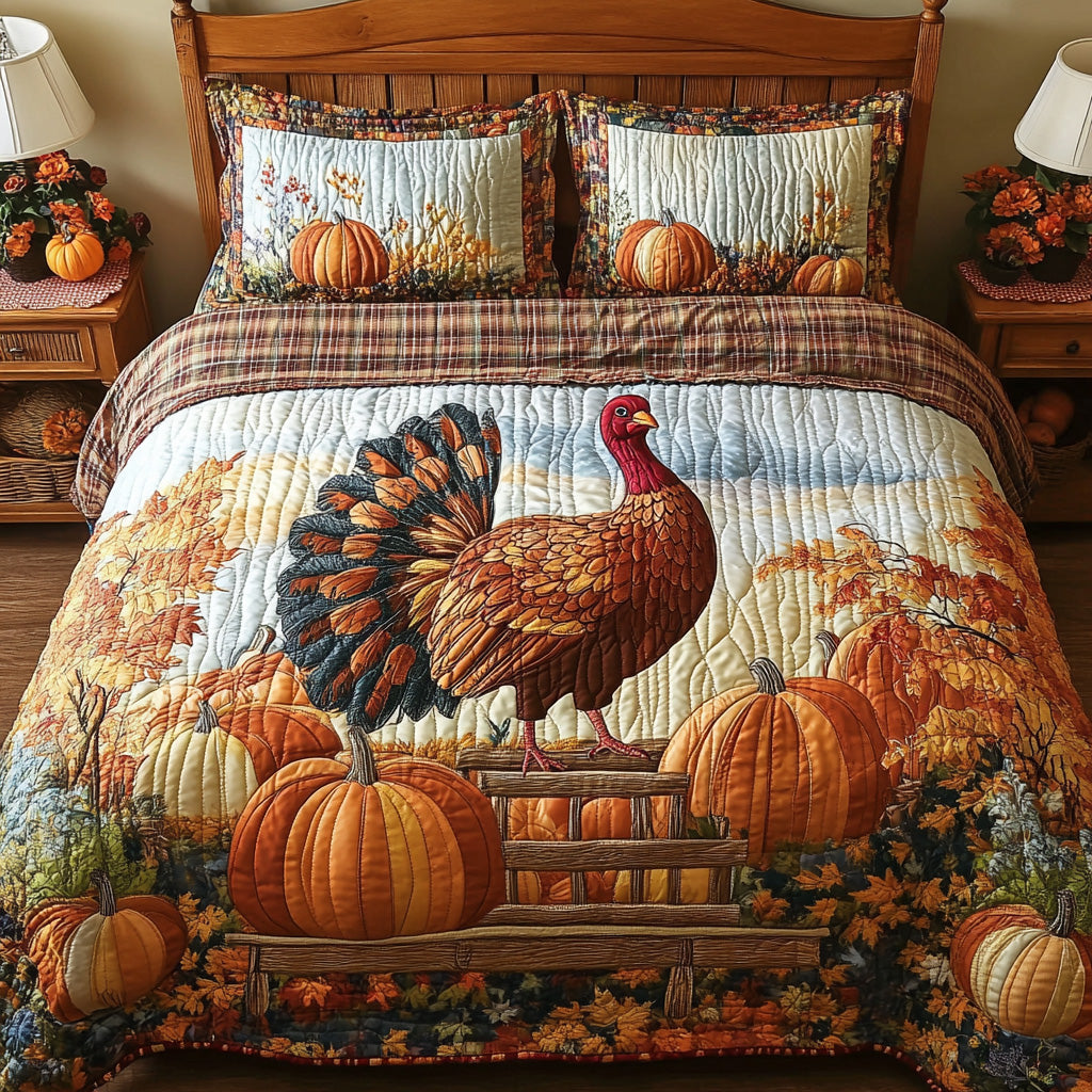 Harvest Roost 3-Piece Quilted Bedding Set NCU0DV7218