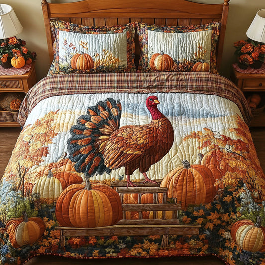 Harvest Roost 3-Piece Quilted Bedding Set NCU0DV7218