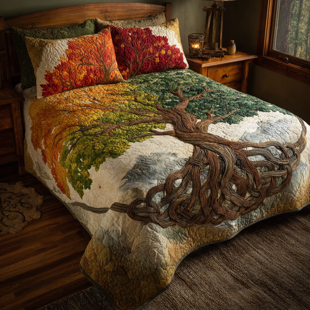 Harvest Roots 3-Piece Quilted Bedding Set NCU0VL3062